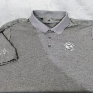 Pebble Beach Grey Adidas‎ Golf Polo Mens Large Embroidered Performance M